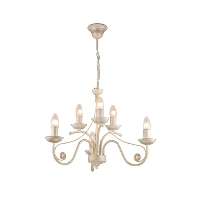 Image of Donato Chandeliers With Fabric Shades, White, 6x E14