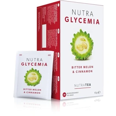 Image of NUTRAGLYCEMIA Glycemia Tea Bitter Melon Includes Melon, Fenugreek &amp; Banaba Leaf 20 Enveloped Bags by Nutra Herbal