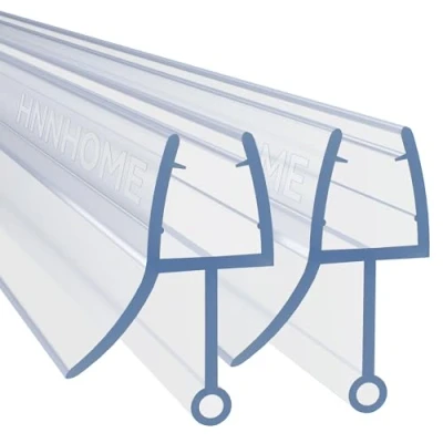 Image of HNNHOME Pair of 2 Rubber Plastic Bath Shower Screen Seal Strip for 4 6mm Glass Door Curved Straight Up to 22mm Gap (Up 10mm)