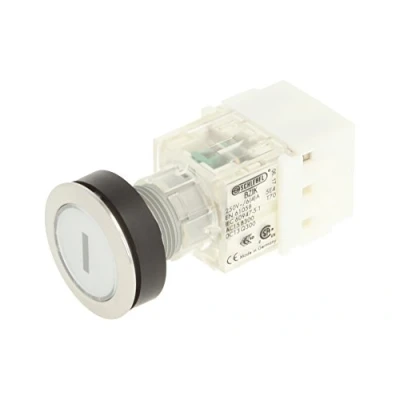 Image of Schlegel 23.000.616 Push Button Stainless Steel, Clear Cap, Identification Plate I, Contact Sensor 1 N/O Contact, Screw Connection