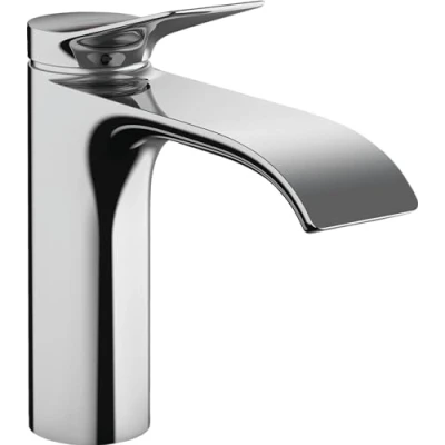 Image of hansgrohe Vivenis Bathroom tap Without Waste, Energy Saving (CoolStart), Sink with spout Height 110 mm, Basin Mixer Water (EcoSmart), Chrome, 75024000
