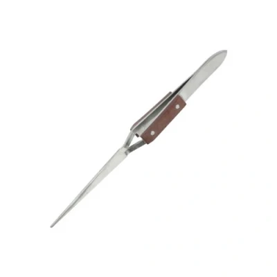 Image of Modelcraft PTW1127 Jeweltool Straight Fibre Grip Tweezers, Silver