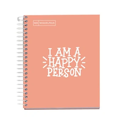 Image of Miquelrius 46117 Notebook A6 100 Grid 90 Grams Messages Peach
