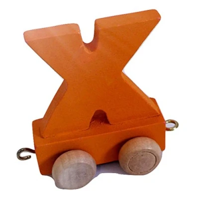 Image of Fun World Toys® Childrens Personalised Wooden Colourful Alphabet Letter Train A Z Name Set (Letter X)