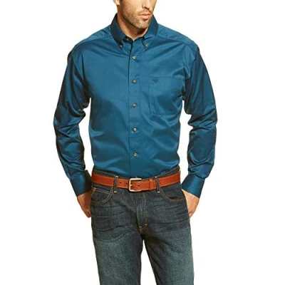 Image of ARIAT Men&#039;s Solid Twill Button Down Shirt Black XXXL