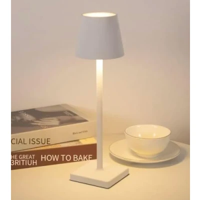 Image of ZARCHE Touch Control Table Lamp, 3 Light Modes and Dimmable, 4000mAh Wireless USB Rechargeable Bedside Desk Lamp Nightstand Bedroom (White)