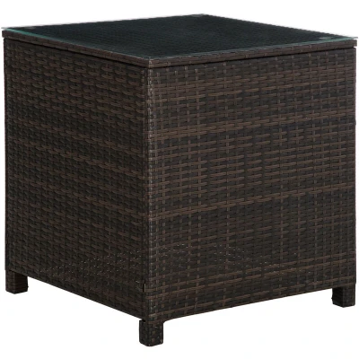 Image of Outsunny Outdoor Rattan Garden Patio Wicker Weave Furniture Table Sofa Chair Mixed Brown01 0723