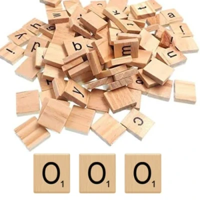 Image of Glamified Pack of 50 O SCRABBLE TILES Same LETTERS Bags WOODEN BLACK NUMBERS FOR CRAFTS WOOD ALPHABETS (Letter O, Tiles)