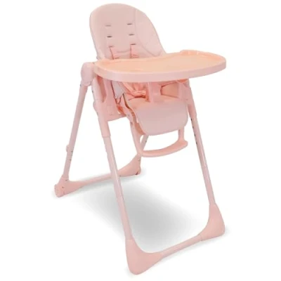 Image of My Babiie MBHC9 Highchair from Birth Newborn to 3 Years (15kg), Adjustable, 5 Recline Positions, 7 Height Settings, Removable Tray, Padded Seat, Foldable, Chair for Baby &amp; Toddler Pink