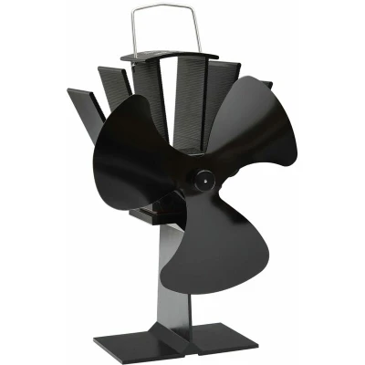 Image of vidaXL Heat Powered Stove Fan 3 Blades Black