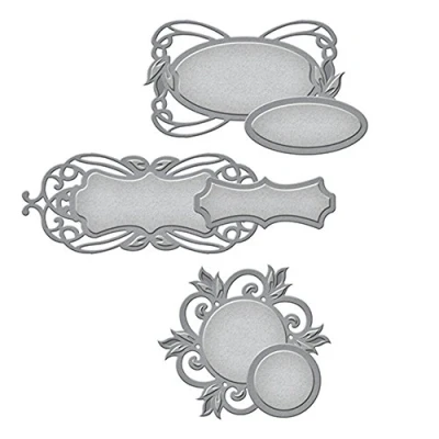Image of Spellbinders Shapeabilities Style Nouille Tags Die, Metal, Brown, 19.6 x 12.3 0.2 cm