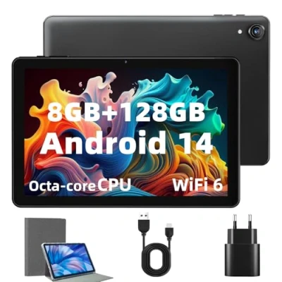 Image of Rebecco Android Tablet 10 Inch 14 Octa Core 1.8GHz, with OTG Transmission and Wi Fi 6G 10GB + 128GB 1TB TF 6000mAh, 8+5MP Dual Camera,Bluetooth 5.3, Latest Tablets Widevin L1