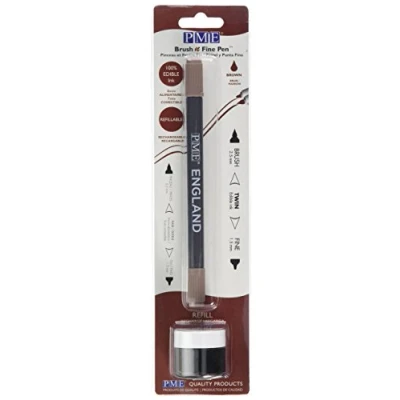 Image of PME Edible Ink Brush and Fine Pen Brown