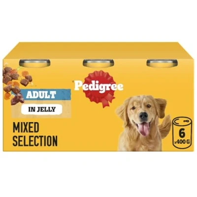 Image of Pedigree Adult Wet Dog Food for Dogs Can Meaty Meals in Jelly 6 x 400g (Pack of 4)
