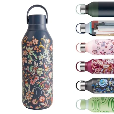 Image of Chilly&#039;s Series 2 Water Bottle Stainless Steel Thermal Bottles with Double Wall Vacuum, Soft Collar &amp; Carry Loop Kobushi, 500ml