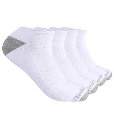 Image of Timberland Men&#039;s 4 Pack Half Cushioned Ankle Socks, White, One Size