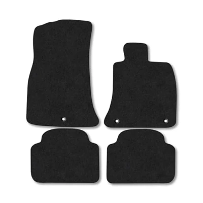 Image of Car Mats Compatible with Kia Stinger (2017 ) Tailored Fit Black Carpet Floor Set Accessory Custom 4 Pieces Anti Slip Backing &amp; Binding Trim Edge