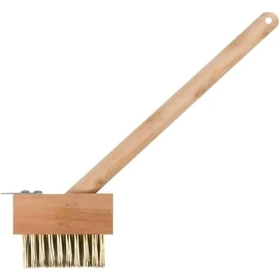 Image of KANTA PATIO WEED WIRE BRUSH BROOM BLOCK PAVING GARDEN SCRAPER WOODEN HANDLE 30cm