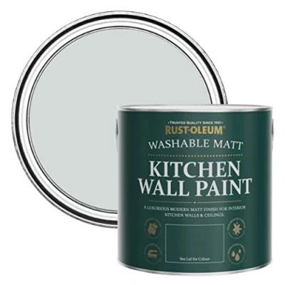 Image of Rust Oleum Grey Washable Kitchen Wall Paint in Matt Finish Dove 2.5L