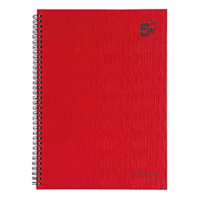 Image of 5 Star Office Manuscript Book Wirebound Ruled 160 pages A4 (Pack 5), Red