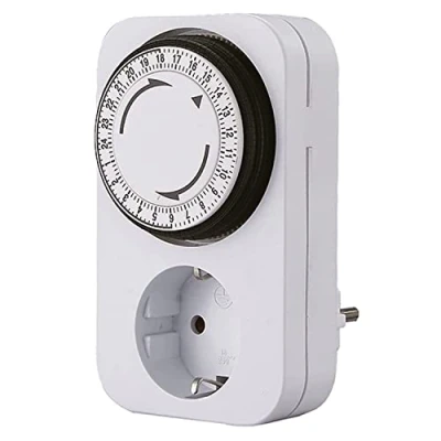 Image of CABLEPELADO Programmable Timer 24H, White Reduces household power consumption with manual plug in operation, 16A, 3500W, 230 240V, IP20
