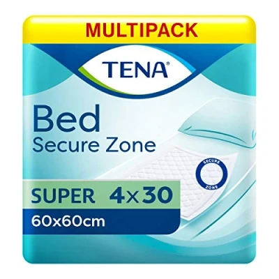 Image of Multipack 4X TENA Bed Super 60x60cm (1450ml) 30 Pack Incontinence Protection