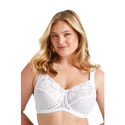 Image of Miss Mary of Sweden Jacquard &amp; Lace Womens Underwired Bra with Side Support Lavender