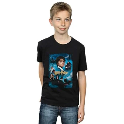 Image of Harry Potter Boys Philosopher&#039;s Stone T Shirt Black 5 6 Years
