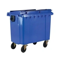 Image of Wheelie Bin with Flat Lid 1100 Litre Blue H1450xW1400xD1200mm 377394