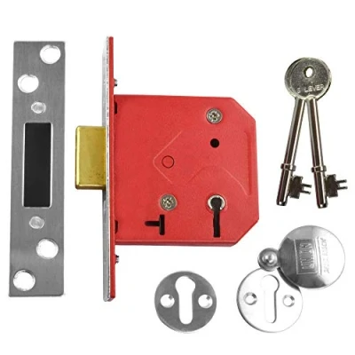 Image of Union 2101 5 Lever Mortice Deadlock Satin Chrome Finish 77.5mm 3in Box UNNJ2101SC30