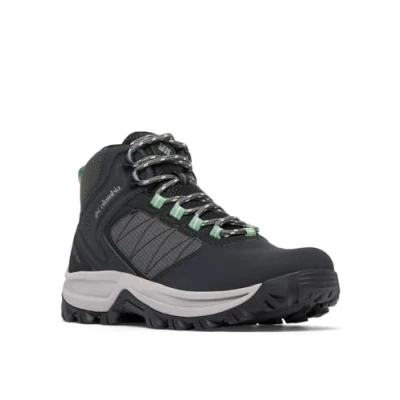 Image of Columbia Women&#039;s Transverse Hike Waterproof, Waterproof Mid Rise Trekking and Hiking Boots, Black/Sage Leaf, 9