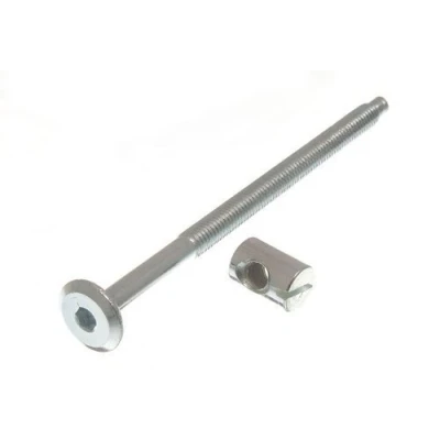 Image of ONESTOPDIY.COM 2 X FURNITURE COT BED BOLT ALLEN HEAD WITH BARREL NUT 6MM M6 100MM ZP (pack of 4)