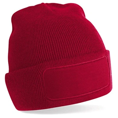 Image of Beechfield Patch Beanie Classic Red