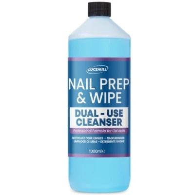 Image of Lucemill Nail Prep &amp; Wipe Gel Polish Cleanser I 1 Litre Professional Formula for Nails, Acrylics Tips Alcohol Nails Off Solution