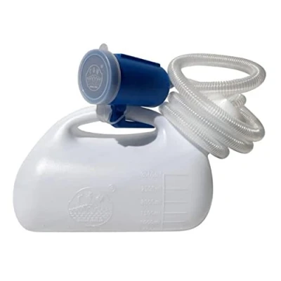 Image of YUMSUM 3000ML Large Male Urinal Portable Mens Potty Pee Bottle Collector Travel Toilet 46 Long Tube (White with Hose)