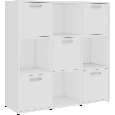 Image of vidaXL Book Cabinet White 90x30x90 cm Engineered Wood