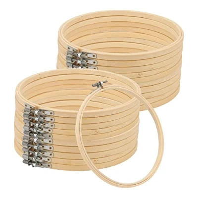 Image of MANCHAP 20 Pack 8 Inch Embroidery Hoops, 20cm Adjustable Cross Stitch Hoop Rings for Craft Making