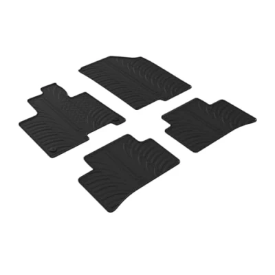 Image of GLEDRING Rubber Mats Set Compatible with Kia Sportage V (NQ5) 2021 Onwards Excl. Plug in Hybrid (T Profile 4 Piece + Mounting Clips)