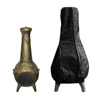 Image of Keyohome Chimenea Cover, Waterproof, Windproof, Heavy Duty Rip Proof Heater Protector for Garden, Patio, Outdoor