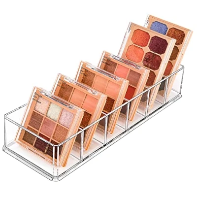 Image of JessLab Drawer Organizer, 6 Compartment Acrylic Makeup Organizer Cosmetic Storage Jewelry Display for Desk Wardrobe Bathroom Vanity Countertop, Transparent
