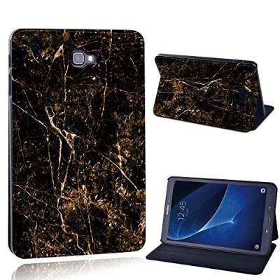 Image of FINDING Case Fit Samsung Galaxy Tab A A6 10.1 T580 T585 Tablet Printed PU Flip Leather Smart Lightweight Shell Stand Cover for (saint laurent marble)