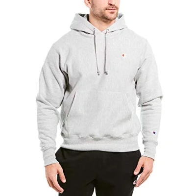 Image of Champion Men&#039;s gf68reverse Hoody, Oxford Gray/Left Chest C Logo, S UK