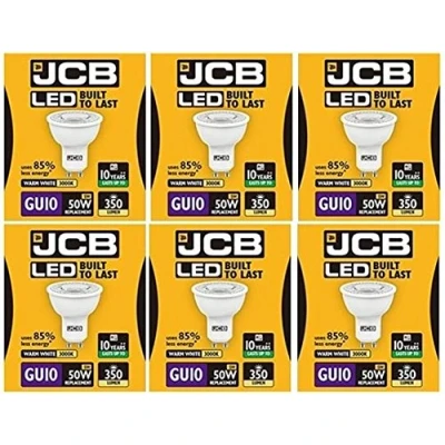 Image of 6 X JCB 5w = 50w LED GU10 100deg 3000k Warm White 350lm [Energy Class A+]