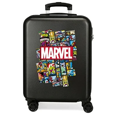 Image of Marvel Avengers, Cabin Luggage, Black 38 x 55 20 cm, Rigid ABS Lateral Combination Lock 34 L, 2.6 kg, 4 Double Wheels Hand Luggage