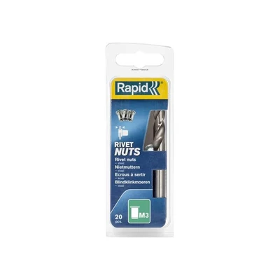 Image of Rapid M3 Rivet Nuts, Including Drill Bit, Ø3mm, Pack of 20, 5000670