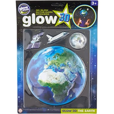 Image of The Original Glowstars Company Glow 3D Earth Sticker, Multi Colour