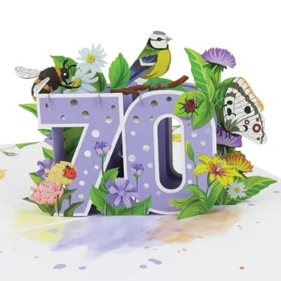 Image of Cardology 70th Birthday Pop Up Card Floral For Women