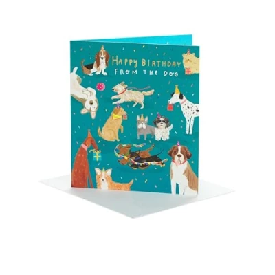 Image of UK Greetings Birthday Card from The Dog, for Him/Her/Friend, Cute Design