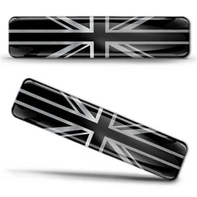 Image of Biomar Labs® 2 x 3D Domed Silicone Silver Stickers Decals England UK Union Jack National United Kingdom Great Britain Flag Car Motorcycle Helmet F 127