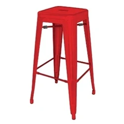 Image of Bolero Bistro Steel High Stool Red (4 pack)
